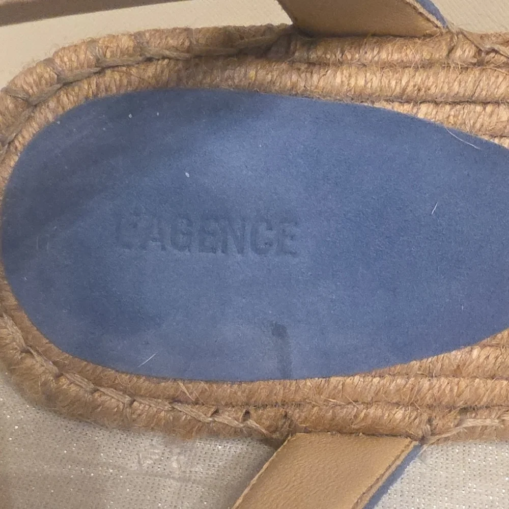 L'AGENCE Quilted Denim Blue Espadrille Ankle-Strap Sandal 8.5